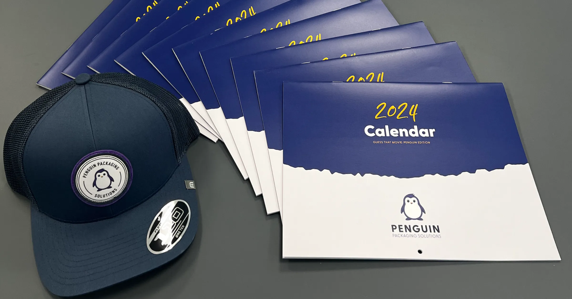 Penguin annual calendars and branded cap