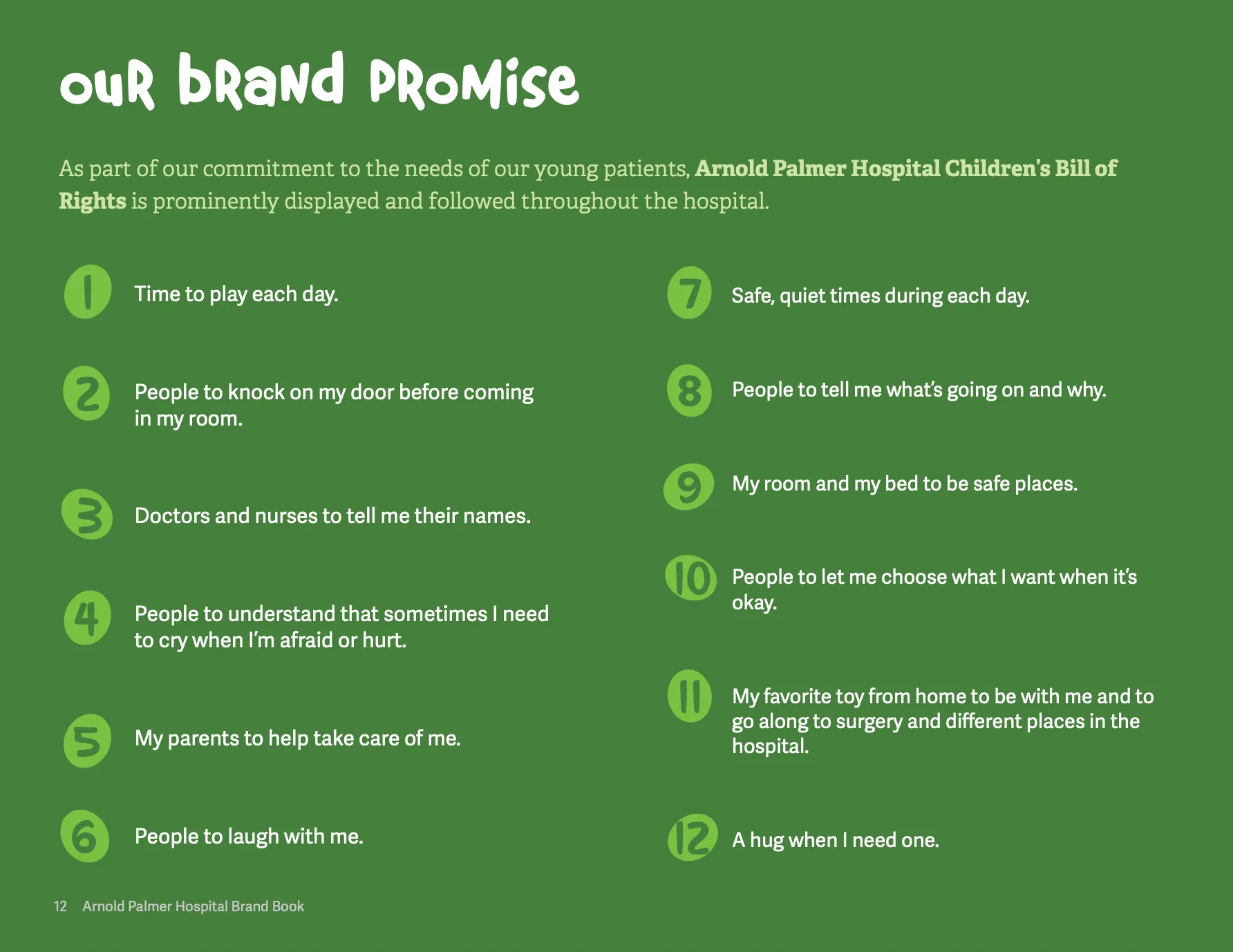 Arnold Palmer Hospital brand book: Brand character