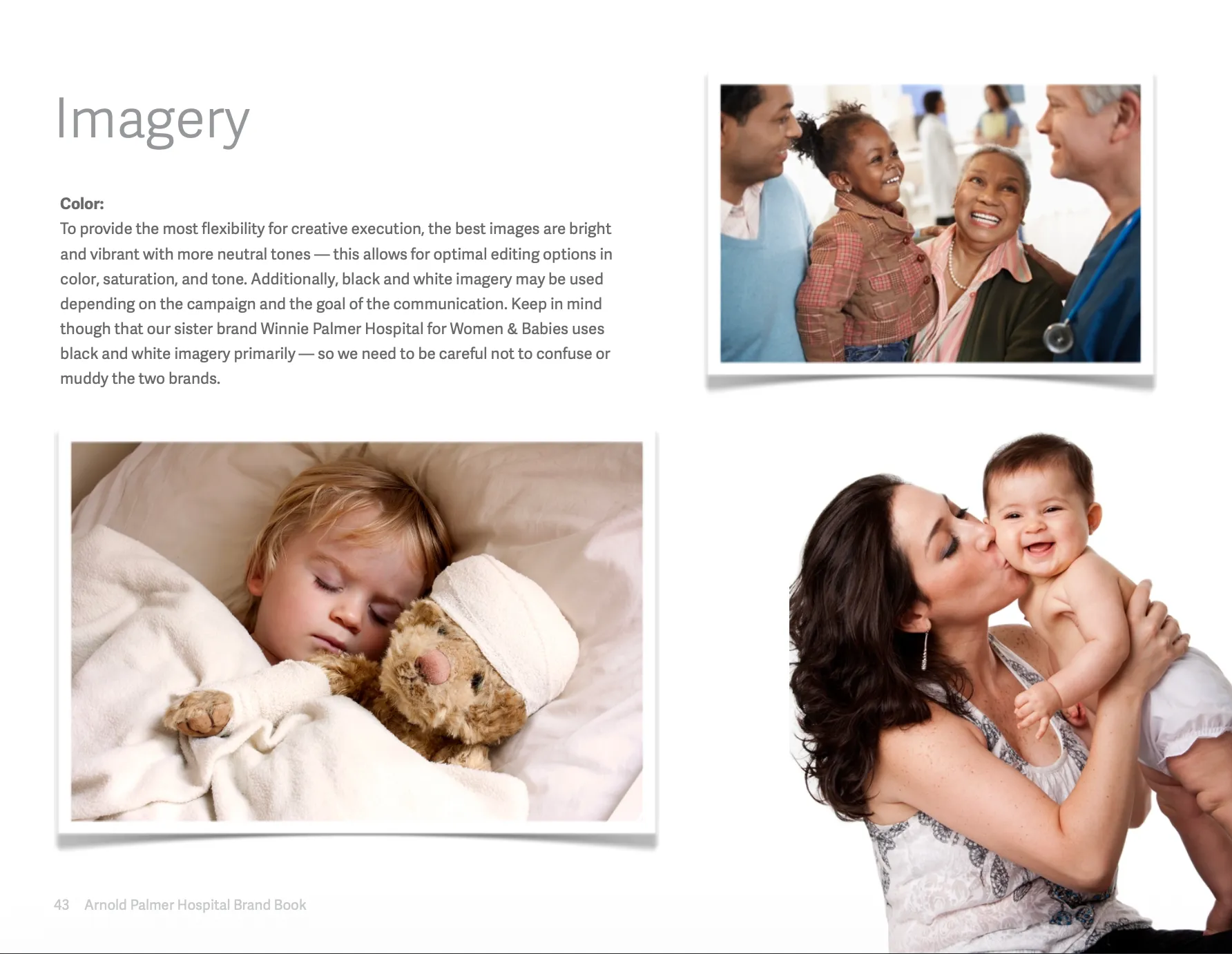Arnold Palmer Hospital brand book: Imagery standards