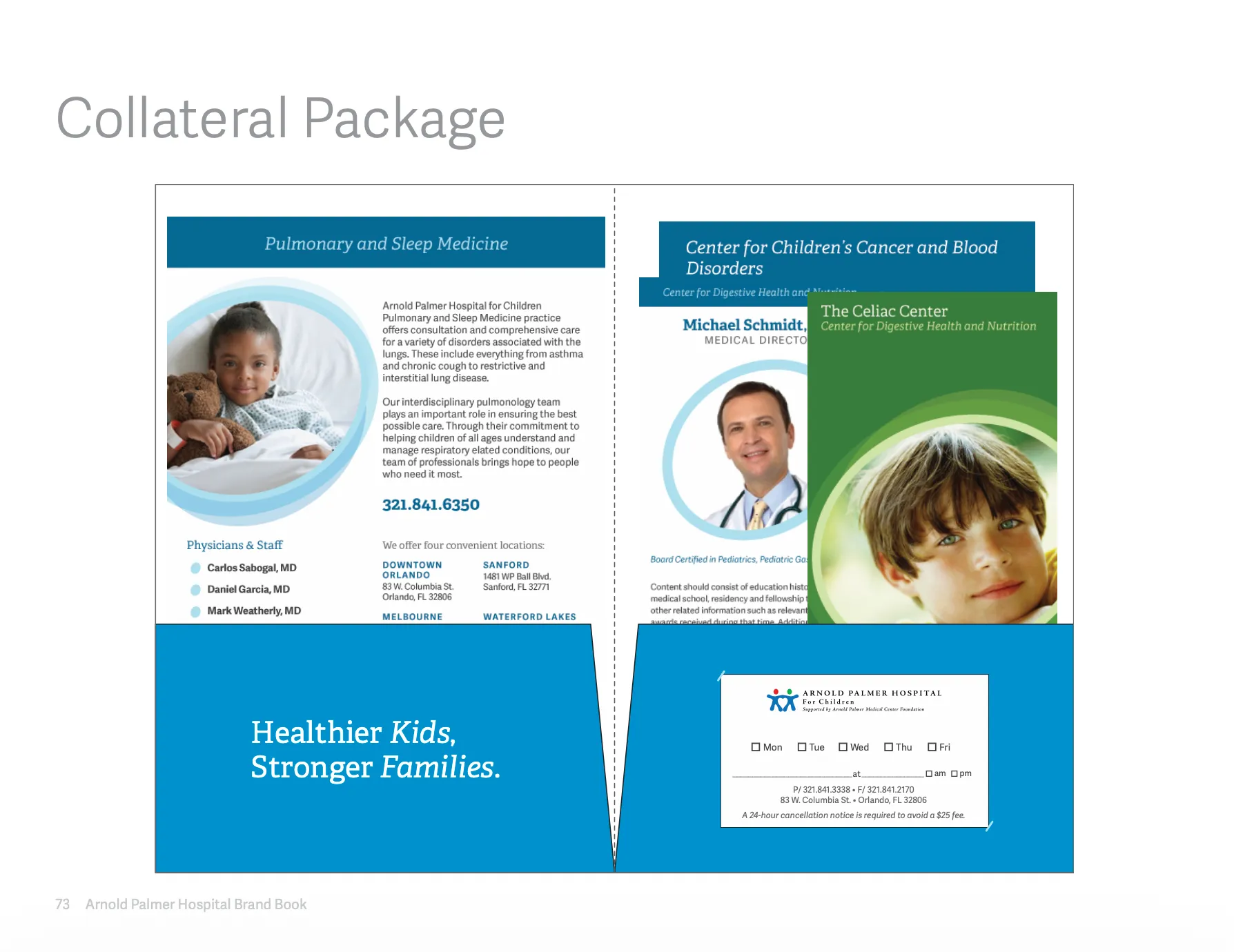 Arnold Palmer Hospital brand book: Environmental applications