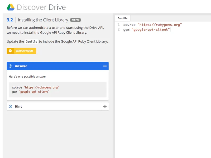 Google custom learning interface