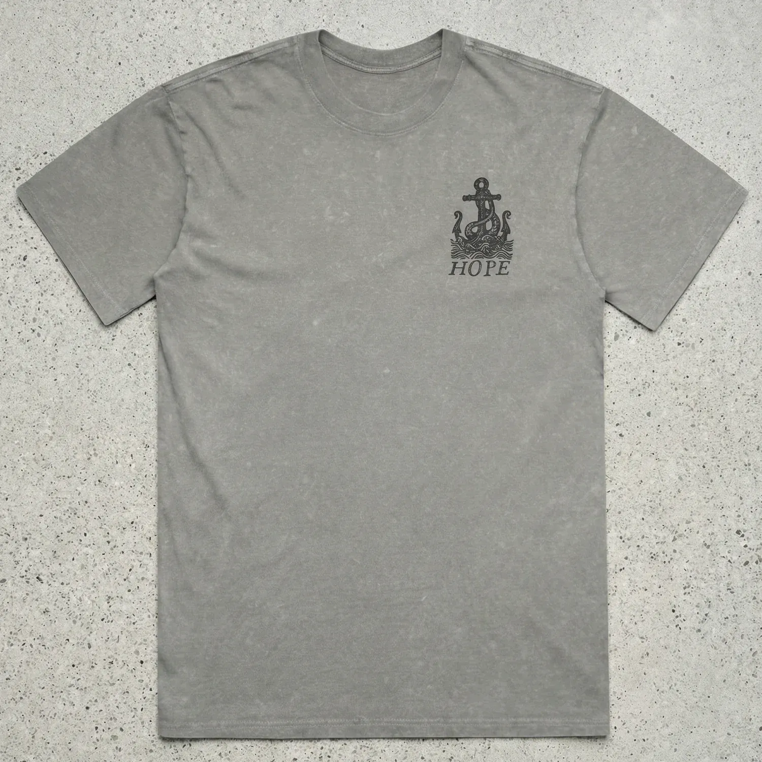 Front of the gray Hope collection shirt